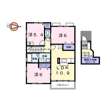 バーシア名賀 205の間取り図