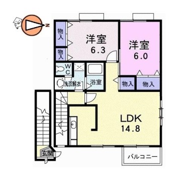 メゾン パサニアB 203の間取り図