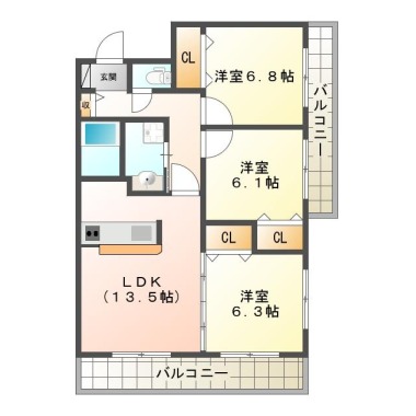 エスポワール 303の間取り図