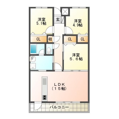 エスポワール 305の間取り図