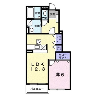 ドゥ・プルミエール A 102の間取り図