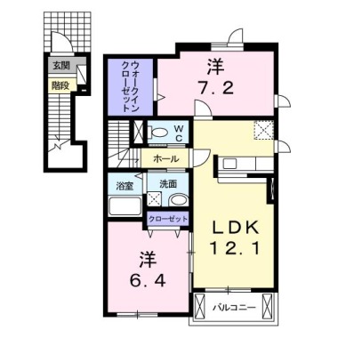 サンヴィラージュ A 201の間取り図