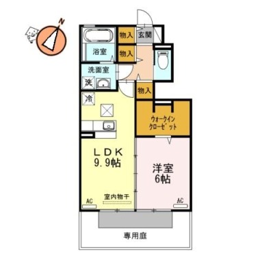 グリーンハイツ金沢 103の間取り図