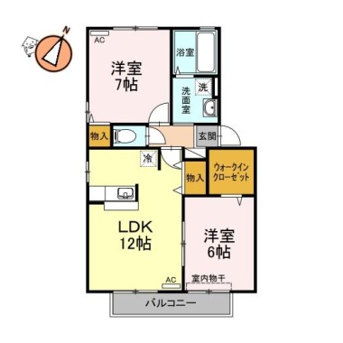 リヴェール E202の間取り図