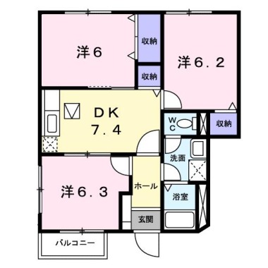 リヴィエールB 101の間取り図
