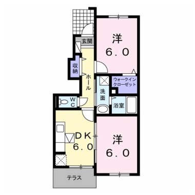 ベル フルーヴ B 102の間取り図