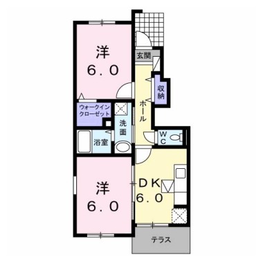 ベル フルーヴ B 103の間取り図