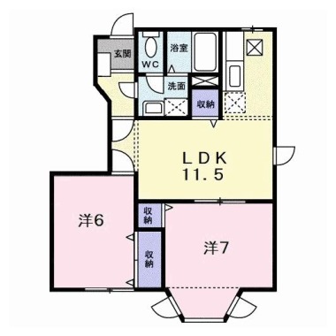 アムール・ハザカC 101の間取り図