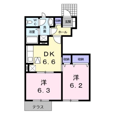 サンリットB 102の間取り図