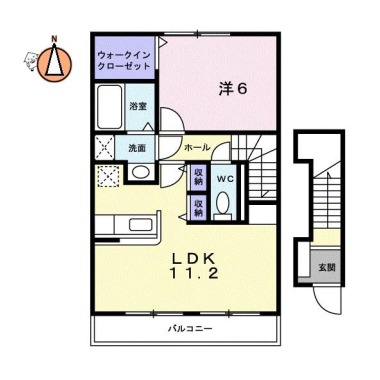 キャプリコートB 202の間取り図