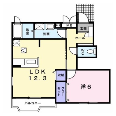 ヴィラ・クリオネB 103の間取り図