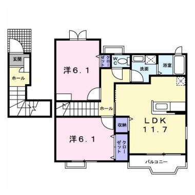 ヴィラ・クリオネB 201の間取り図