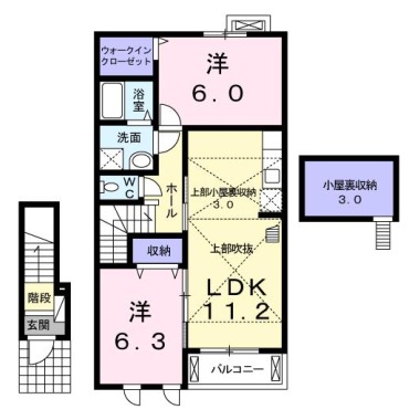 ローズガーデン A 202の間取り図