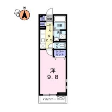 トロバドール中吉野 201の間取り図