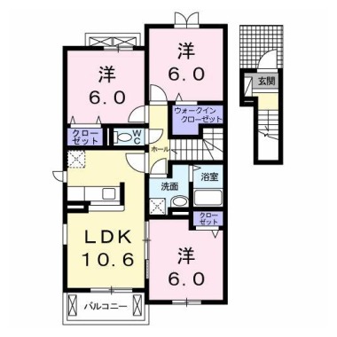 カーサ・セレーノB 203の間取り図