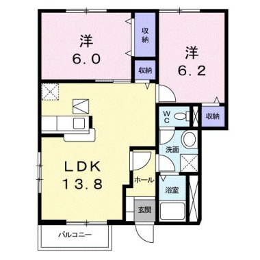 パルシモン II 101の間取り図