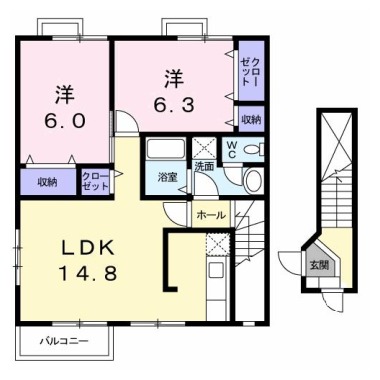 パルシモン II 201の間取り図