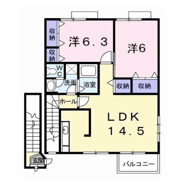 パルシモン II 202の間取り図