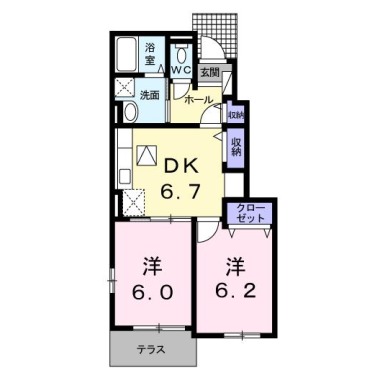 ラ ルーチェ A 103の間取り図