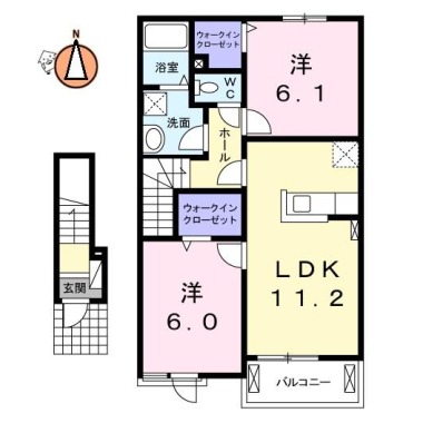ミルト西新浜II 203の間取り図