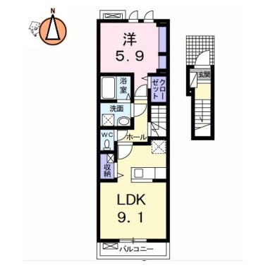アルバ カーサI 202の間取り図