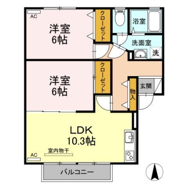 メゾネットクレール B102の間取り図