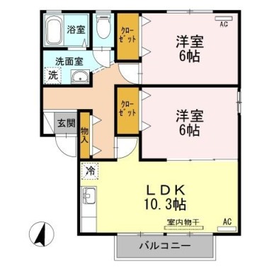 メゾネットクレール B103の間取り図