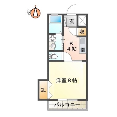 住吉 アパート 1K 102の間取り図