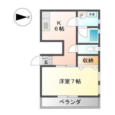 住吉 アパート 1K 105の間取り図