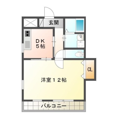 住吉 アパート 1K 206の間取り図