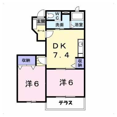 ガーデンハウスTADA A 101の間取り図