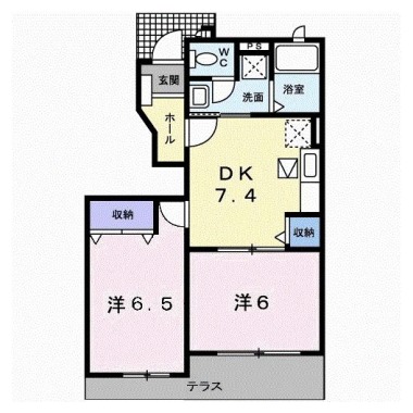 ガーデンハウスTADA A 102の間取り図