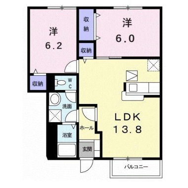 サンシェールB 102の間取り図