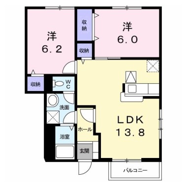 サンシェールB 105の間取り図