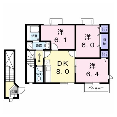 ホワイトリバー A 203の間取り図