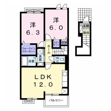 リオン ドゥ エスポワール A 202の間取り図