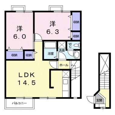 ハートフル鴨島 A 202の間取り図