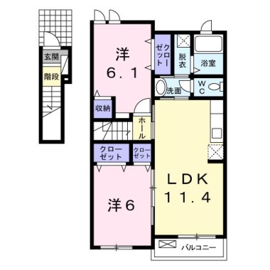 グリーンハイツ古城A 202の間取り図