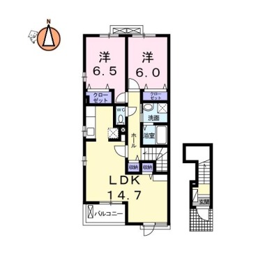 藍らんどこくふC 201の間取り図