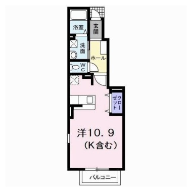 Villa鶴島B 102の間取り図