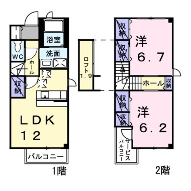 エスポワールB 101の間取り図
