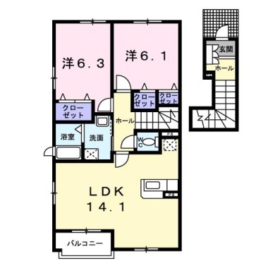 ポート・レーゼ B 205の間取り図