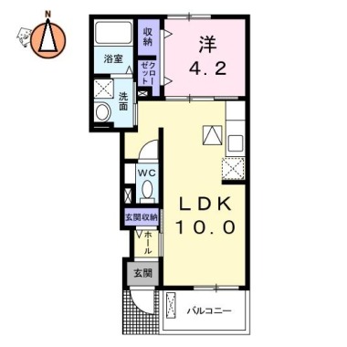 コッティ クワハラI 105の間取り図