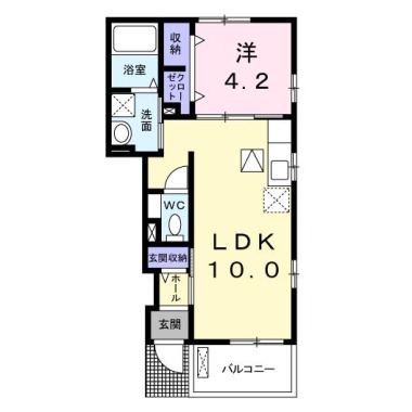 コッティ クワハラI 106の間取り図