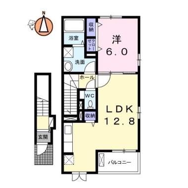 コッティ クワハラI 206の間取り図