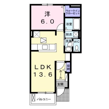 コッティ クワハラII 102の間取り図