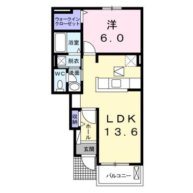 コッティ クワハラII 103の間取り図