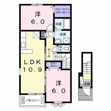 コッティ クワハラII 201の間取り図