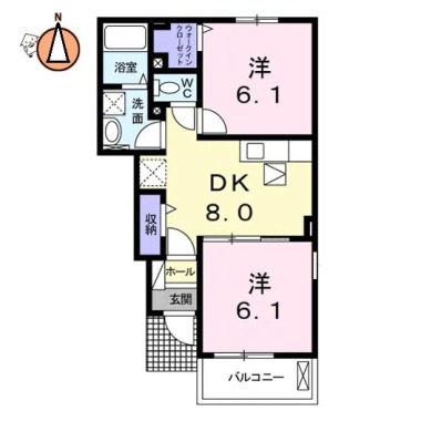 コンフォール矢三 A 103の間取り図