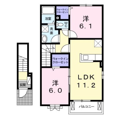 コンフォール矢三 A 201の間取り図